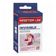 Лейкопластырь Master Uni Invisible бактерицидный 72х19мм на полимерной основе N20
