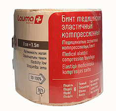 Бинт эластичный компрессионный Lauma модель 6 малой растяжимости 8смх1,5м