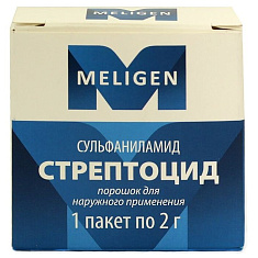 Стрептоцид порошок для наружного применения 2,0 г пакет Мелиген