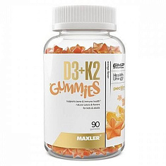 Макслер D3 K2 Гаммиз жевательная конфета со вкусом апельсина 2000мг №90