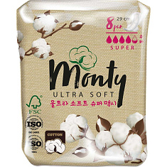 Monty Прокладки Ultra Soft Super Plus 8шт