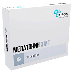 Мелатонин таблетки п.п.о 3мг N30 Озон