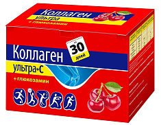 Коллаген Ультра + С + глюкозамин порошок с ароматом вишни пакет-саше 8г N30