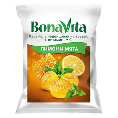 Bona Vita Леденцовая карамель Лимон и Мята с витамином С 60г