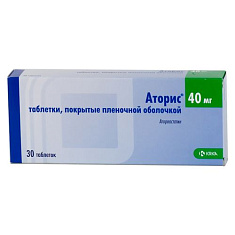 Аторис таблетки п.п.о. 40мг N30