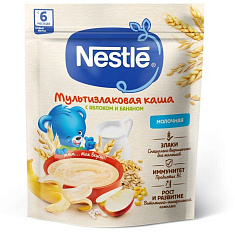 Nestle Каша молочная мультизлаковая с яблоком и бананом 200г