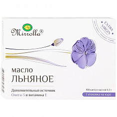 Mirrolla Льняное масло комплекс с витамином Е капсулы 0,3г N100