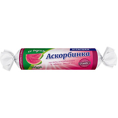 Аскорбинка с сахаром и фруктовым вкусом таблетки Арбуз 2,9г N10 крутка Витатека