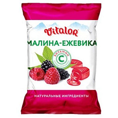 Леденцовая карамель Виталор с витамином С со вкусом малины и ежевики 60г