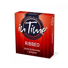 In time Презервативы из натурального латекса Ribbed ребристые №3