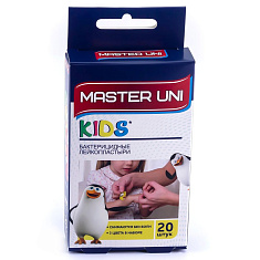 Лейкопластырь Master Uni Kids бактерицидный на полимерной основе с рисунками N20