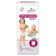 Bella Happy подгузники-трусики Junior вес 11-18кг 40шт