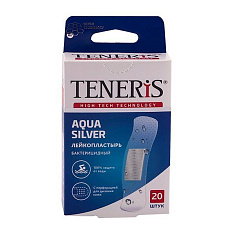 Teneris Aqua Silver Лейкопластырь бактерицидный на прозрачной полимерной основе 76х19мм №20