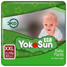 YokoSun Eco Подгузники-трусики детские размер XXL 15-23кг №32