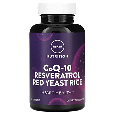 MRM Nutrition CoQ-10 ресвератрол, красный дрожжевой рис капсулы 2000мг №60