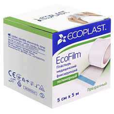 Ecoplast Пластырь фиксирующий полимерный Ecofilm Plus 5см X 5м
