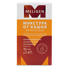 Микстура от кашля сухая для детей порошок для раствора для внутреннего применения 1,47г N10 пак Мелиген
