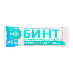 Клинса Бинт нестерильный 5мх10см высокой плотности