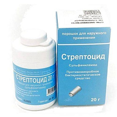 Стрептоцид порошок для наружного применения 20 г банка с дозатором Лекарь