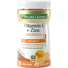 Nature's Bounty Витамин С плюс Цинк пастилки жевательные-гаммис N60