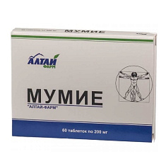 Мумие Алтай-Фарм таблетки 200мг N60