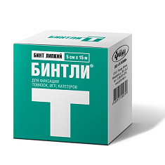 Бинт липкий нетканный Бинтли-Т 5см х 15м