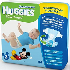 Хаггис подгузники ultra comfort для мальчиков 3/5-9кг N94