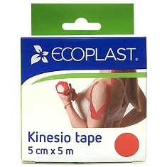 Ecoplast Кинезио тейп 5смх5м красный