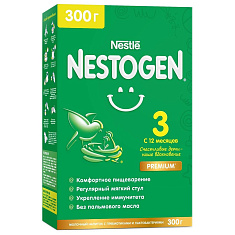 Nestogen 3 Сухой молочный напиток Детское молочко с пребиотиками и лактобактериями L.reuteri 12+ 300г х 3шт