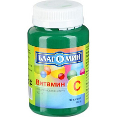 Благомин Витамин C (Аскорбиновая Кислота) 300мг капсулы 0,4Г N90