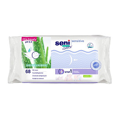 Сени care sensetive салфетки влажные с алоэ N68