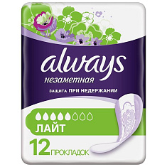 Always Прокладки Незаметная защита урологические Лайт N12