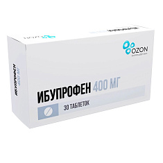 Ибупрофен таблетки п.п.о 400мг N30 Озон