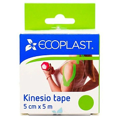 Ecoplast Кинезио тейп 5смх5м зеленый
