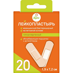 Bytiv Лейкопластырь бактерицидный на нетканой основе гипоаллергенный 1,9х7,2см набор N20