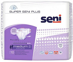 Seni Super Plus Подгузники для взрослых размер M обхват талии 75-110 N10
