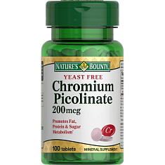 Nature's Bounty Бездрожживой пиколинат хрома таблетки N100