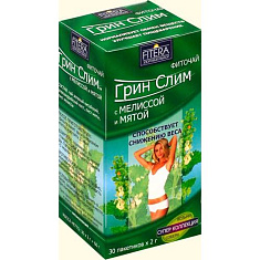 Фиточай Грин Слим с мятой-мелиссой 2г N30 фильтр-пакетов