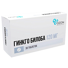 Гинкго Билоба таблетки п.п.о. 120мг N30 Озон