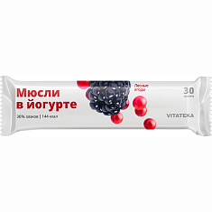 Vitateka батончик мюсли в йогуртной глазури лесная смесь 30 г