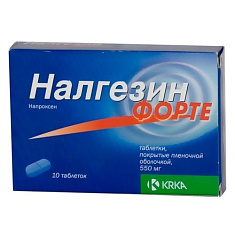 Налгезин Форте таблетки п.п.о. 550мг N10