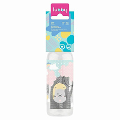 Lubby Бутылочка для кормления латексная соска 0+ 250мл 13564