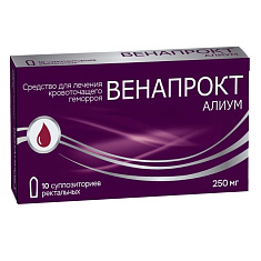 Венапрокт Алиум суппозитории ректальные 250мг N10