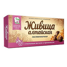 Живица Алтайская смолка жевательная из смолы лиственницы N4 с пчелиным воском и прополисом
