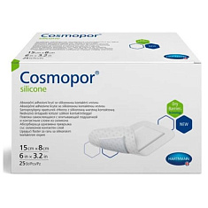 Cosmopor Silikon Повязка впитывающая пластырного типа с контактным слоем из силикона 15х8см N25