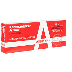 Клопидогрел-Акрихин таблетки п.п.о. 75мг N30