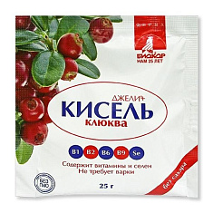 Джели+ кисель клюква порошок 25г Биокор