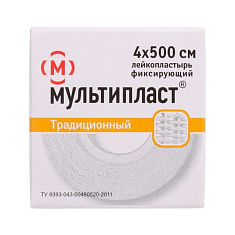 Лейкопластырь Мультипласт фиксирующий нестерильный 4х500см