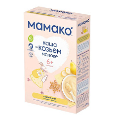 Мамако Каша Пшеничная с грушей и бананом на козьем молоке 200г