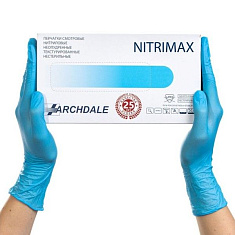 Archdale Nitrimax Перчатки смотровые нитриловые нестерильные неопудренные текстурированные XS N50 пар голубой